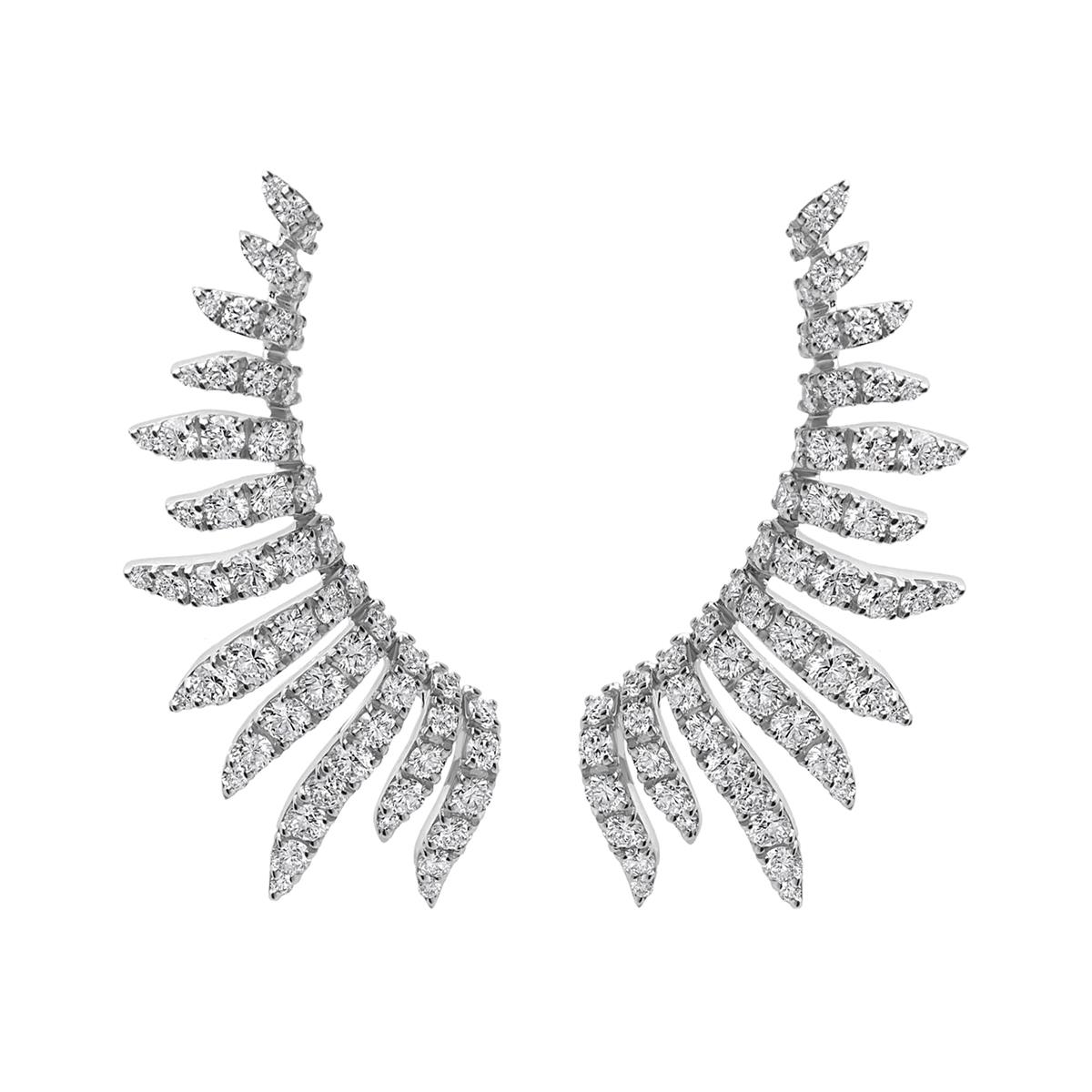 Leo Pizzo 18k White Gold Pave Diamond Ear Crawlers