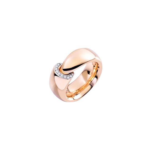 Vhernier Calla One 18k Rose Gold And Diamond Wide Ring