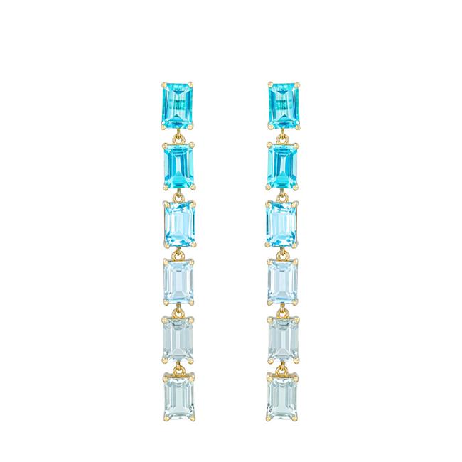 Suzanne Kalan Amalfi 14k Yellow Gold Blue Ombre Gemstone Drop Earrings