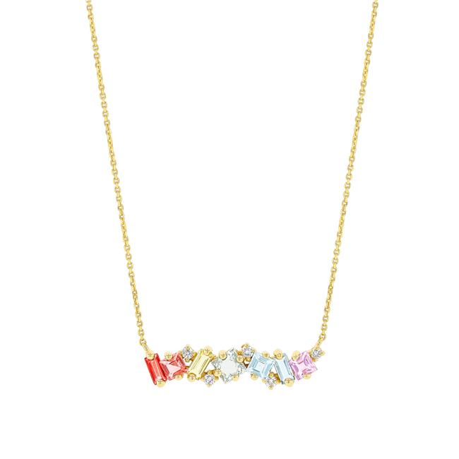 Suzanne Kalan Amalfi Blend 14k Yellow Gold Pastel Bar Pendant