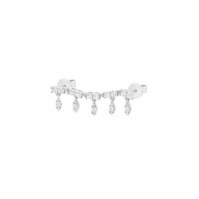 London Collection 14k White Gold Diamond Single Dangle Earring