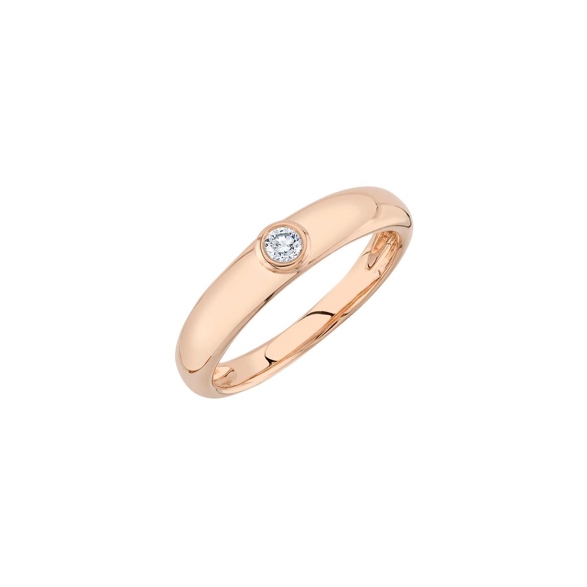 London Collection 14k Gold Bezel Set Diamond Ring