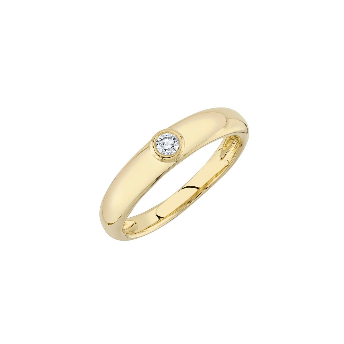 London Collection 14k Gold Bezel Set Diamond Ring