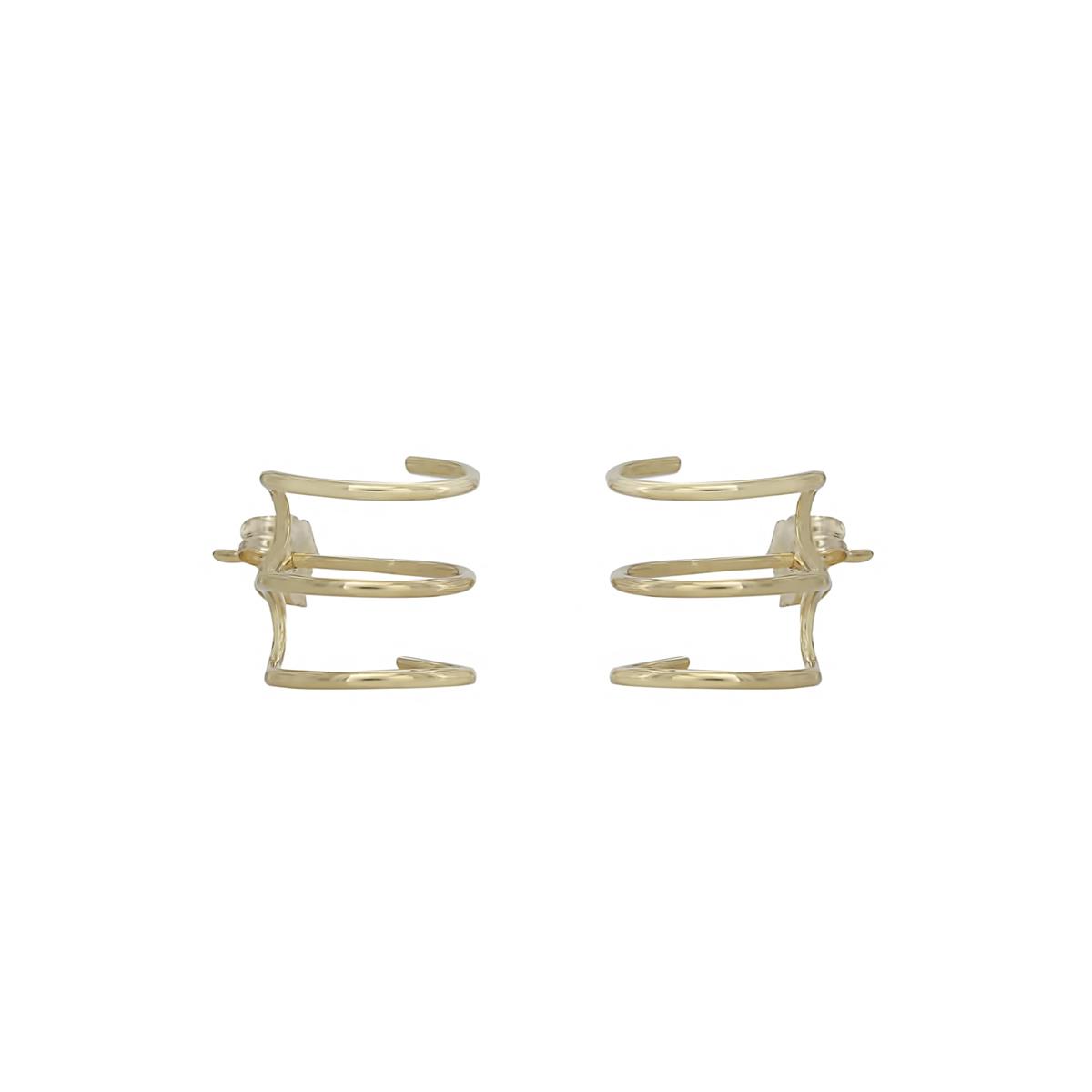 London Collection 14k Triple Cuff Earrings