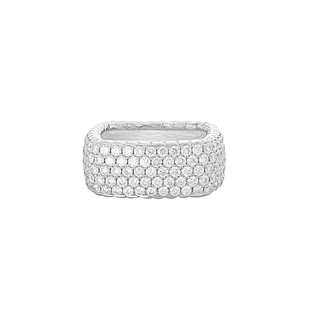 London Collection 14k Gold 5 Row Square Pave Diamond Ring