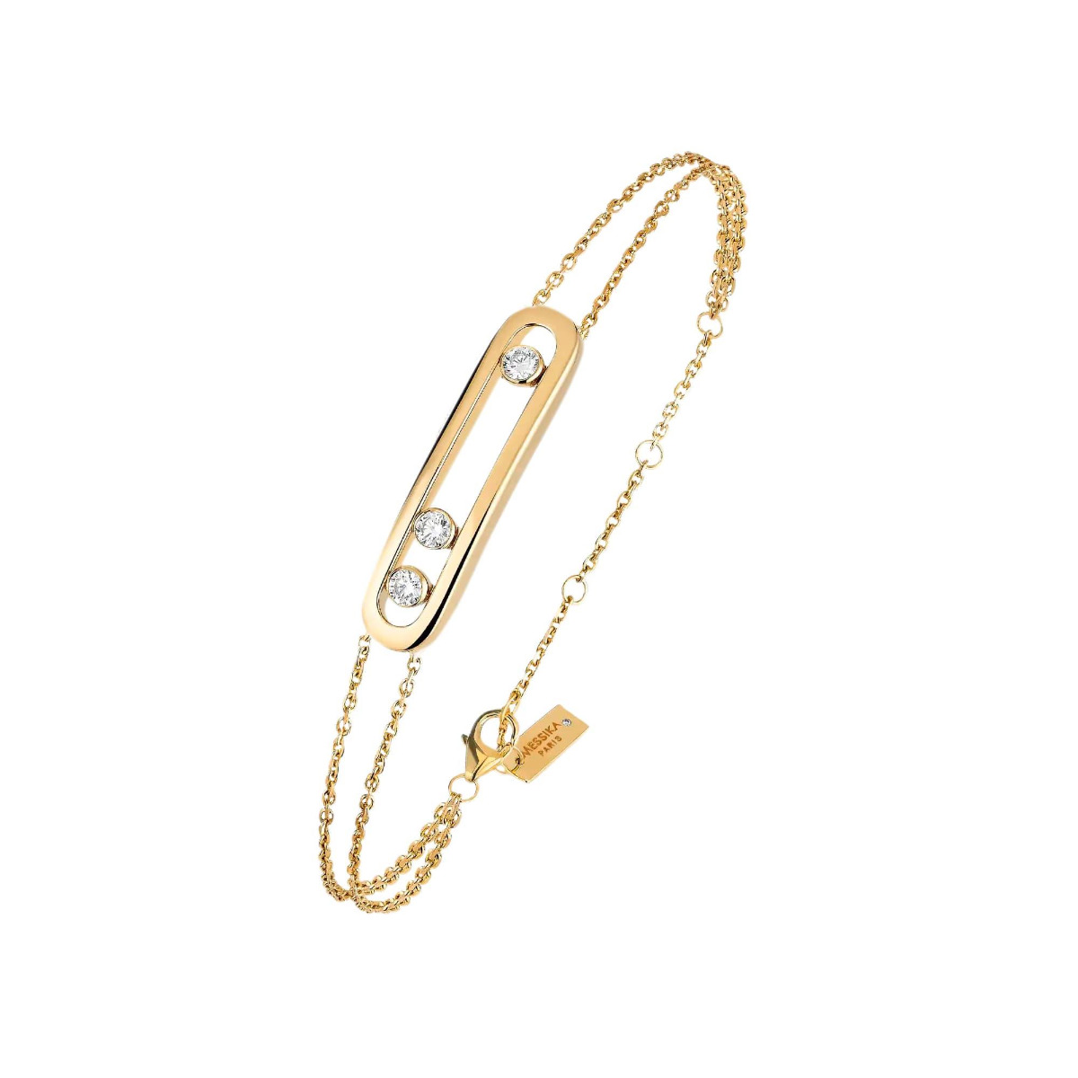 Messika Move 18k Gold Diamond Double Chain Bracelet
