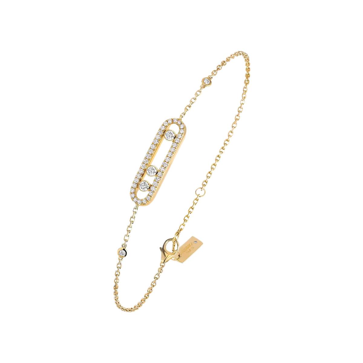 Messika Baby Move 18k Gold Pave Diamond Chain Bracelet