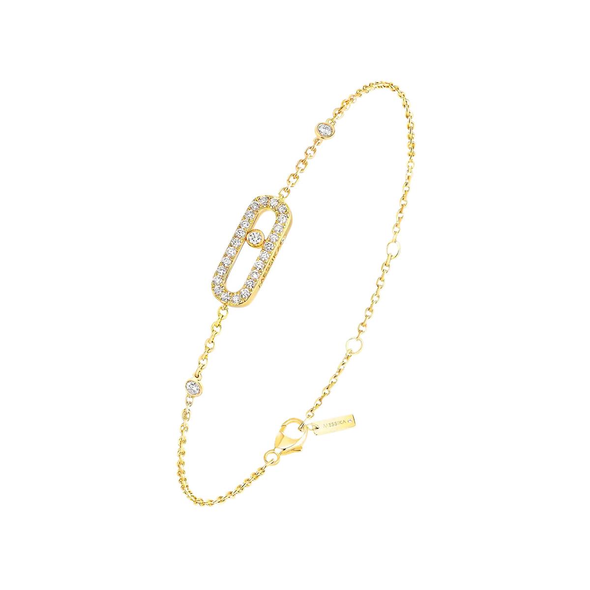 Messika Move Uno 18k Gold Pave Diamond Chain Bracelet