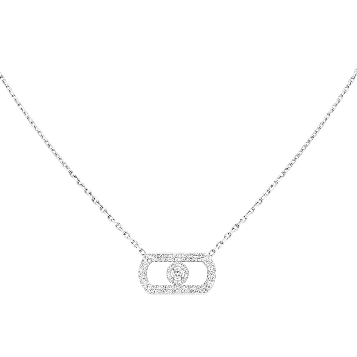 Messika Move Citizen 18k White Gold Pave Diamond Necklace