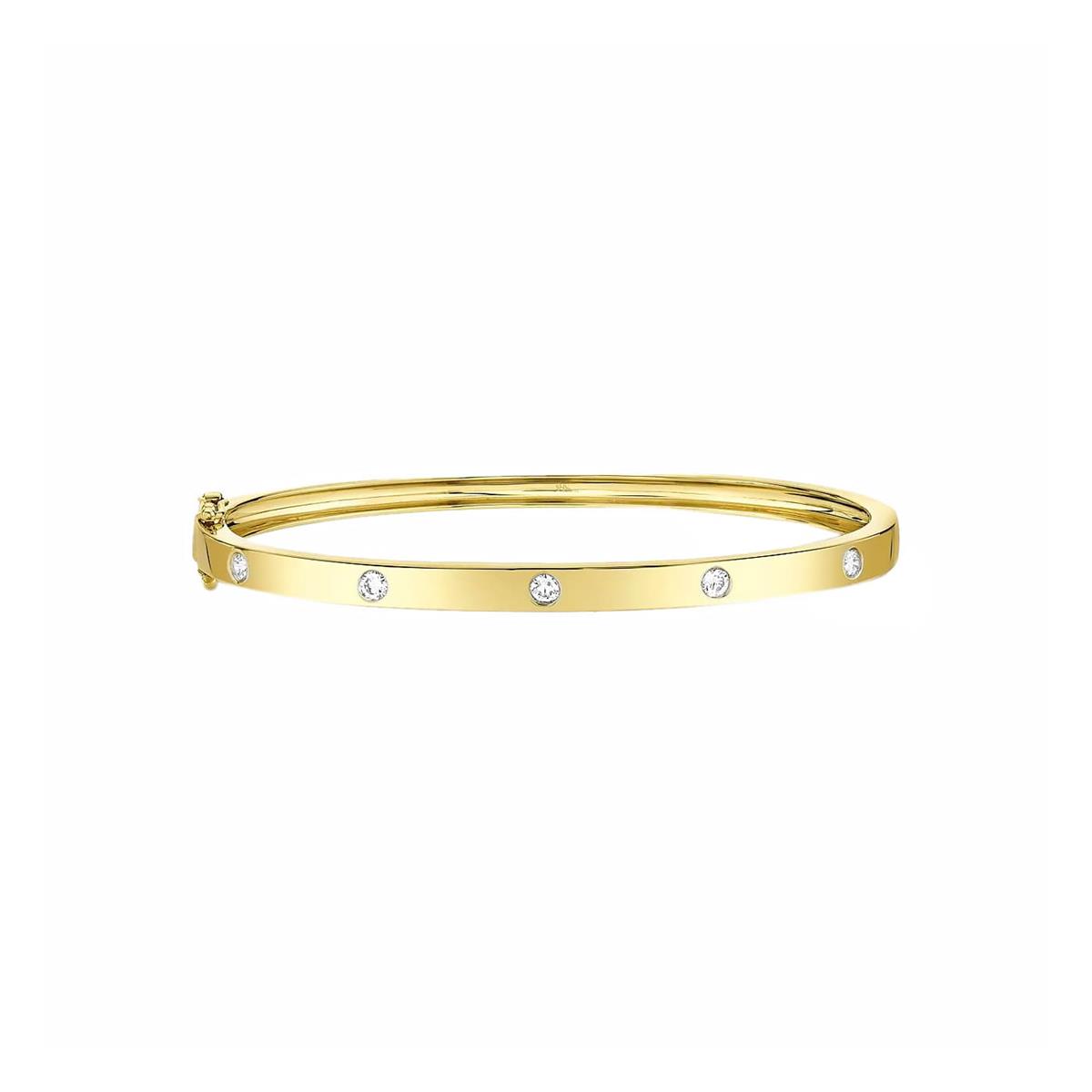 London Collection 14k Gold Diamond Bangle Bracelet