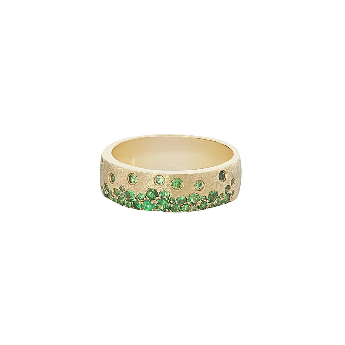 London Collection Confetti 14k Yellow Gold Tsavorite Band