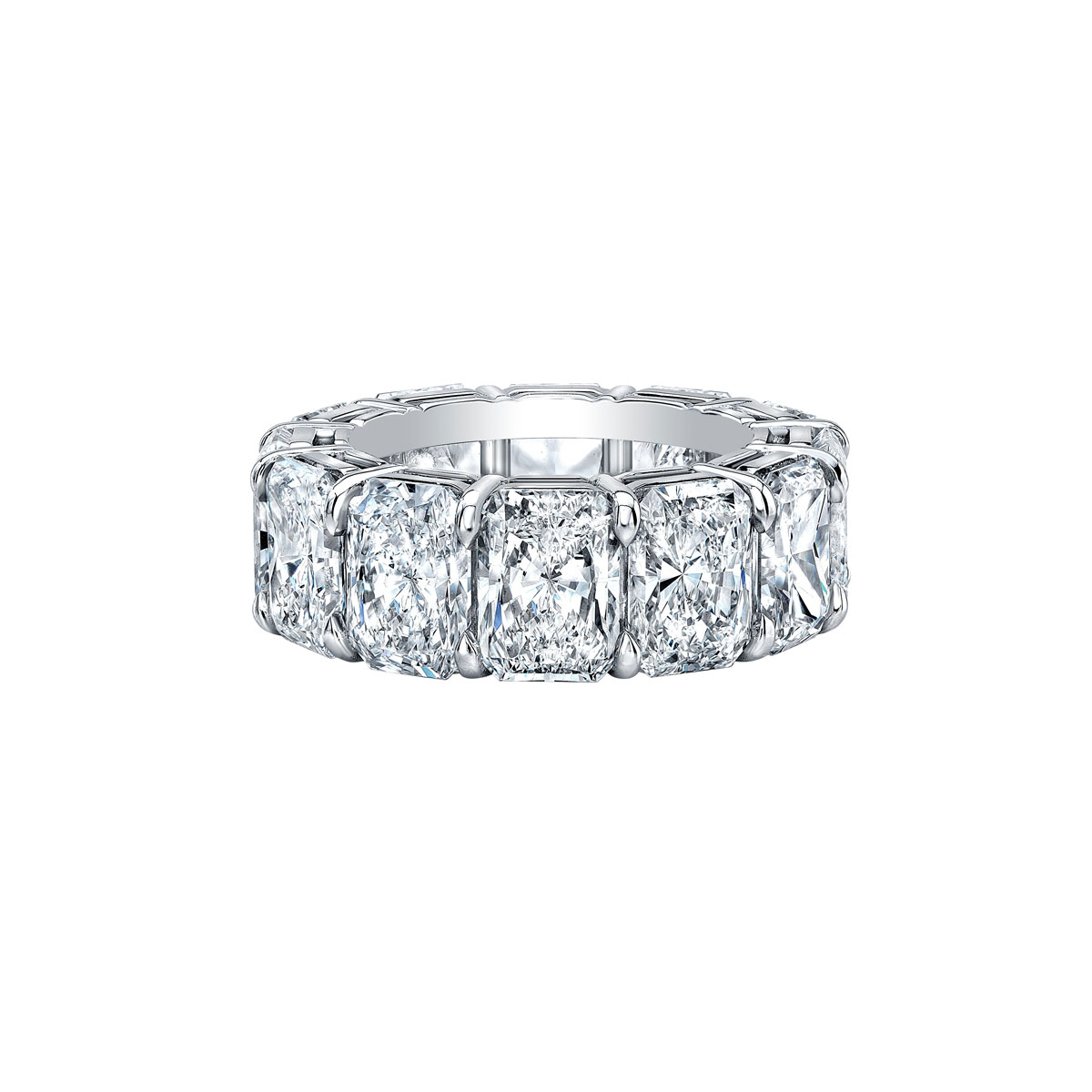 Norman Silverman Platinum Radiant Cut Diamond Eternity Band