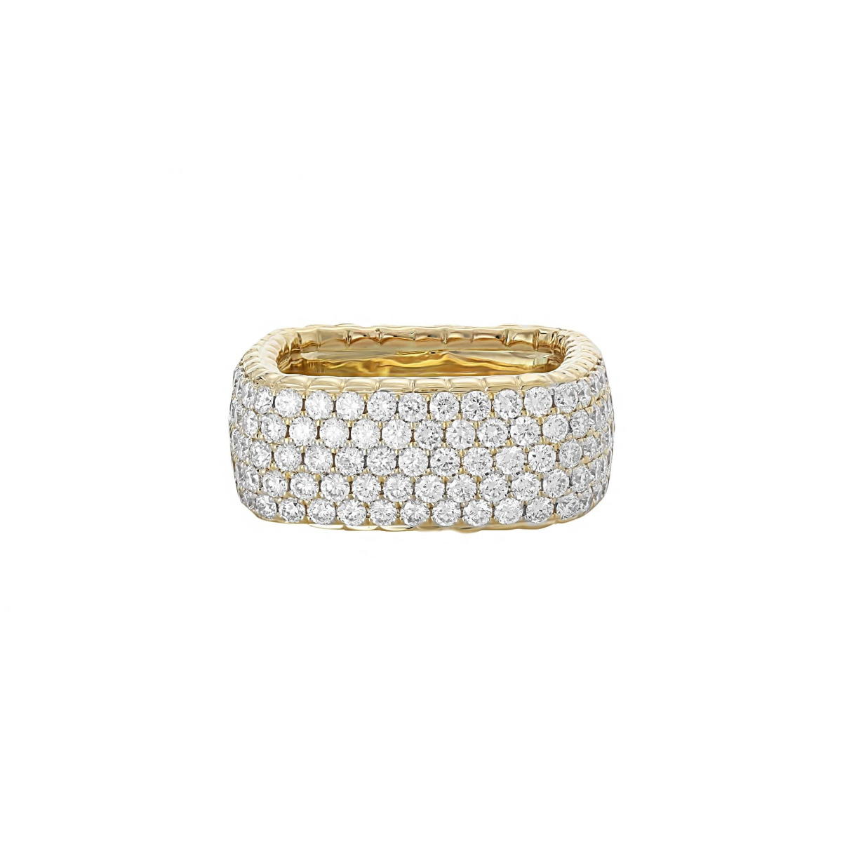 London Collection Yellow Gold Diamond Square Band