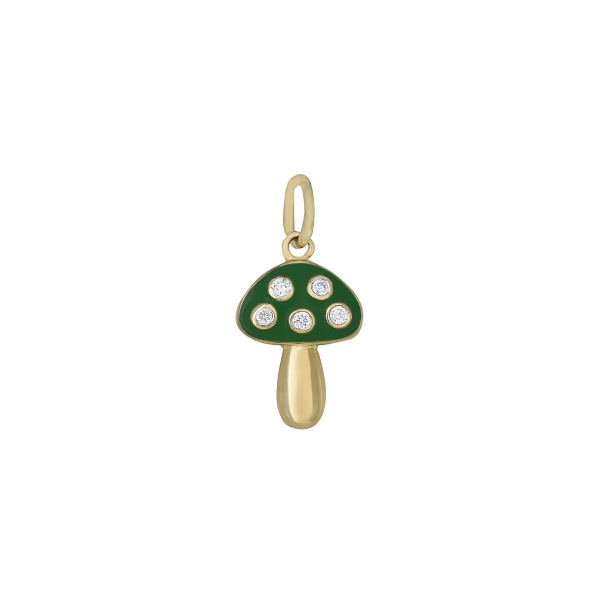 London Collection 14k Diamond Mushroom Charm