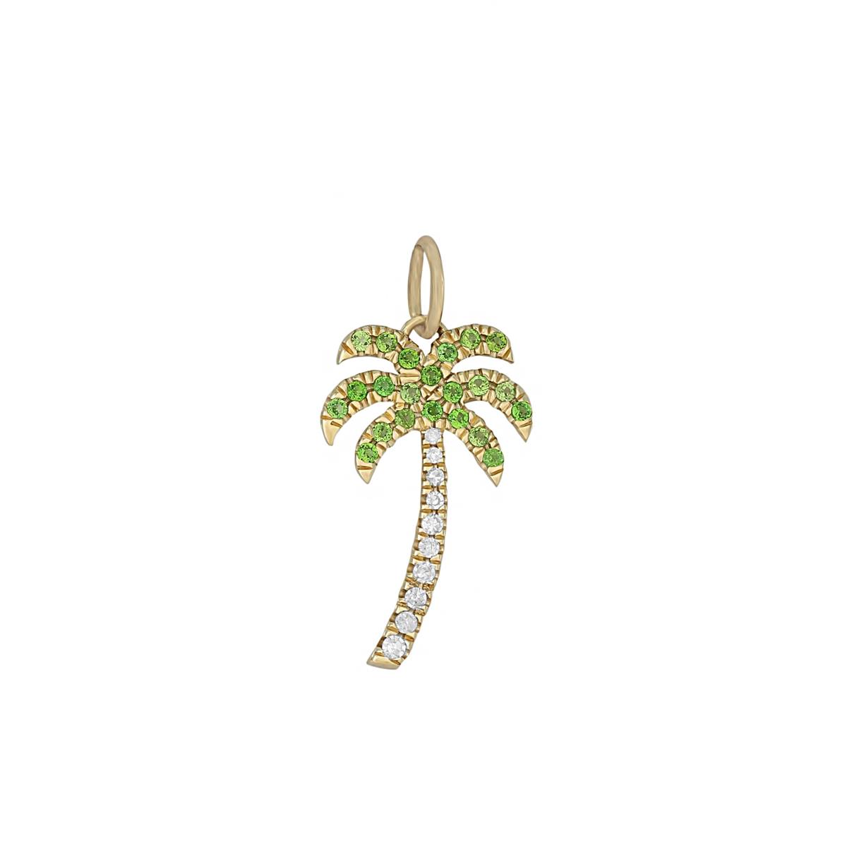 London Collection 14k Diamond and Tsavorite Palm Tree Charm
