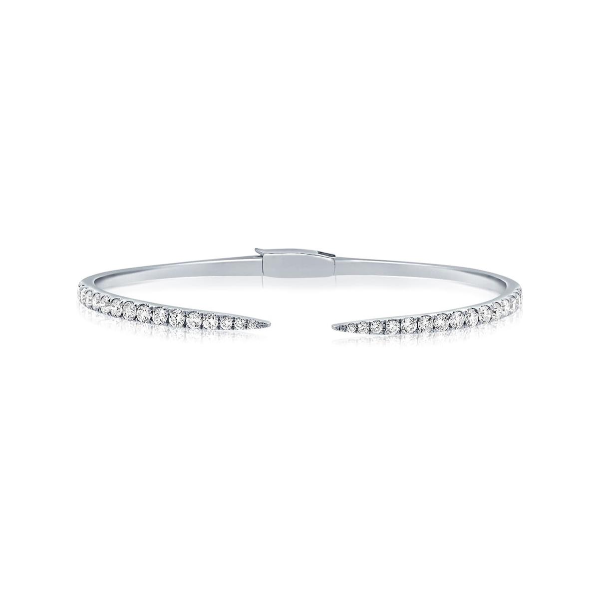 London Collection 14k Gold and Diamond Open Edge Cuff Bracelet