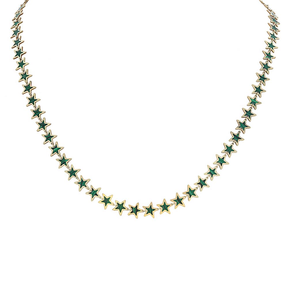 London Collection 14k Malachite Star Necklace