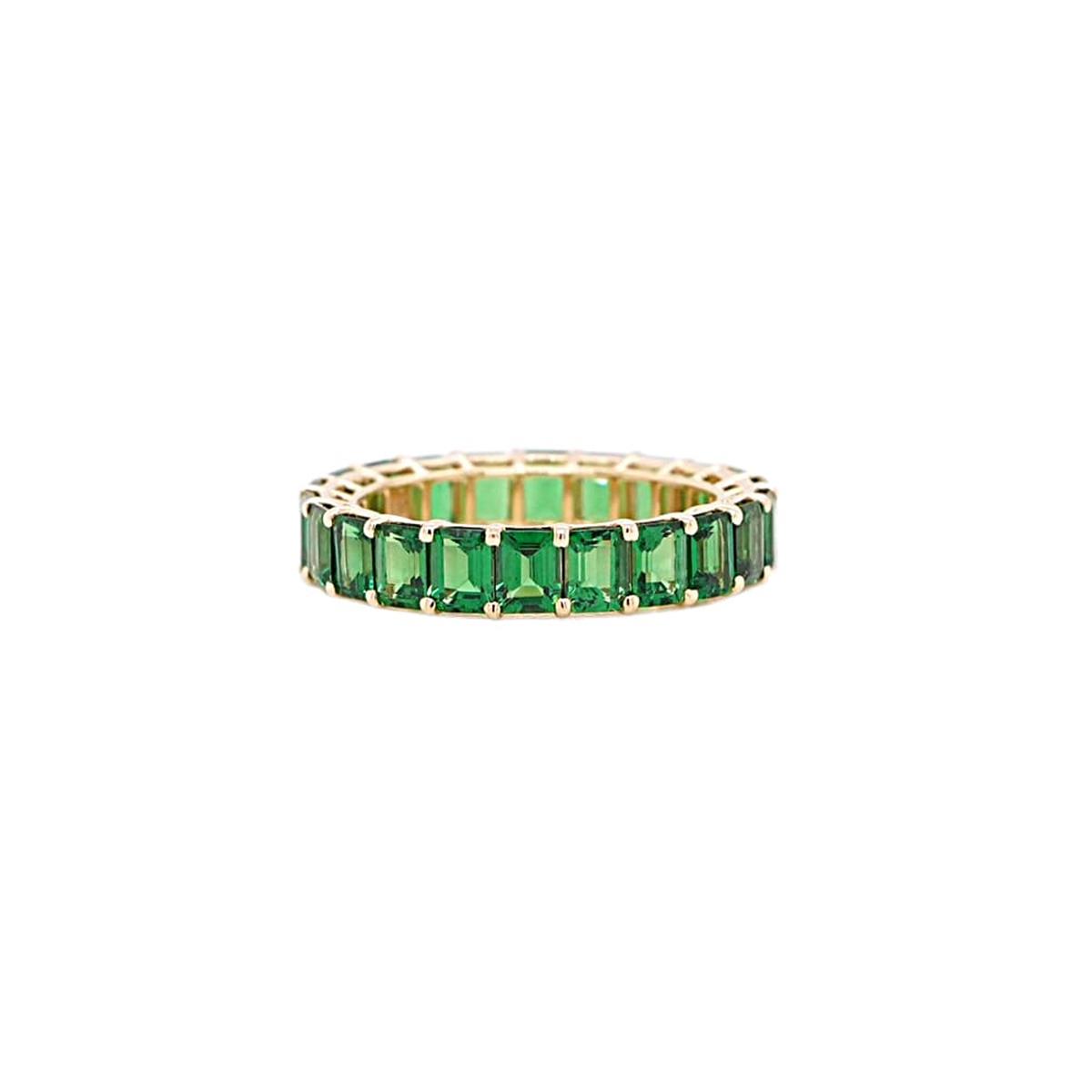 London Collection 18k Yellow Gold Tsavorite Thin Eternity Band