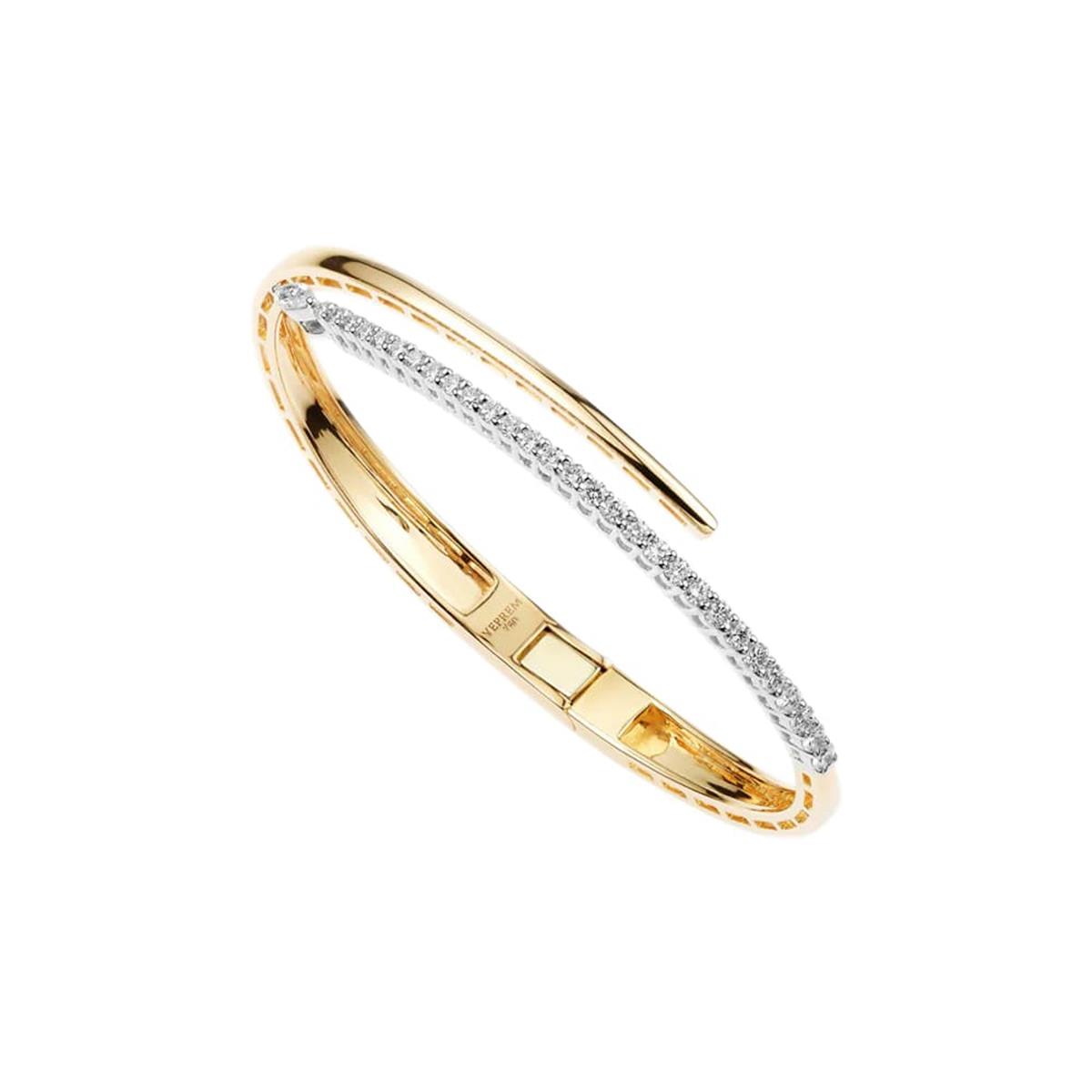 Yeprem Two Tone Marquise and Round Diamond Wrap Bracelet