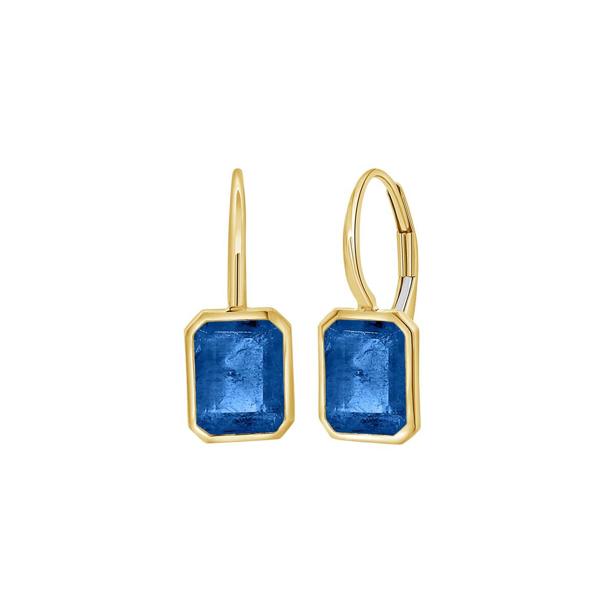 London Collection 14k Yellow Gold Bezel Set Gemstone Drop Earrings