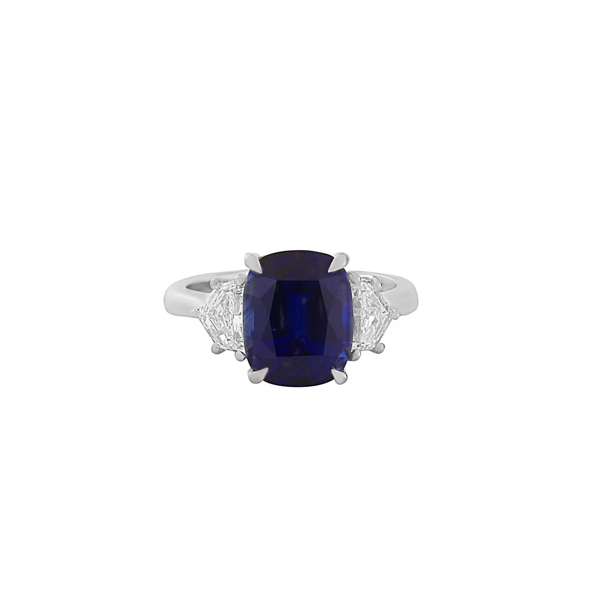 London Collection Platinum Diamond and Sapphire Three Stone RIng