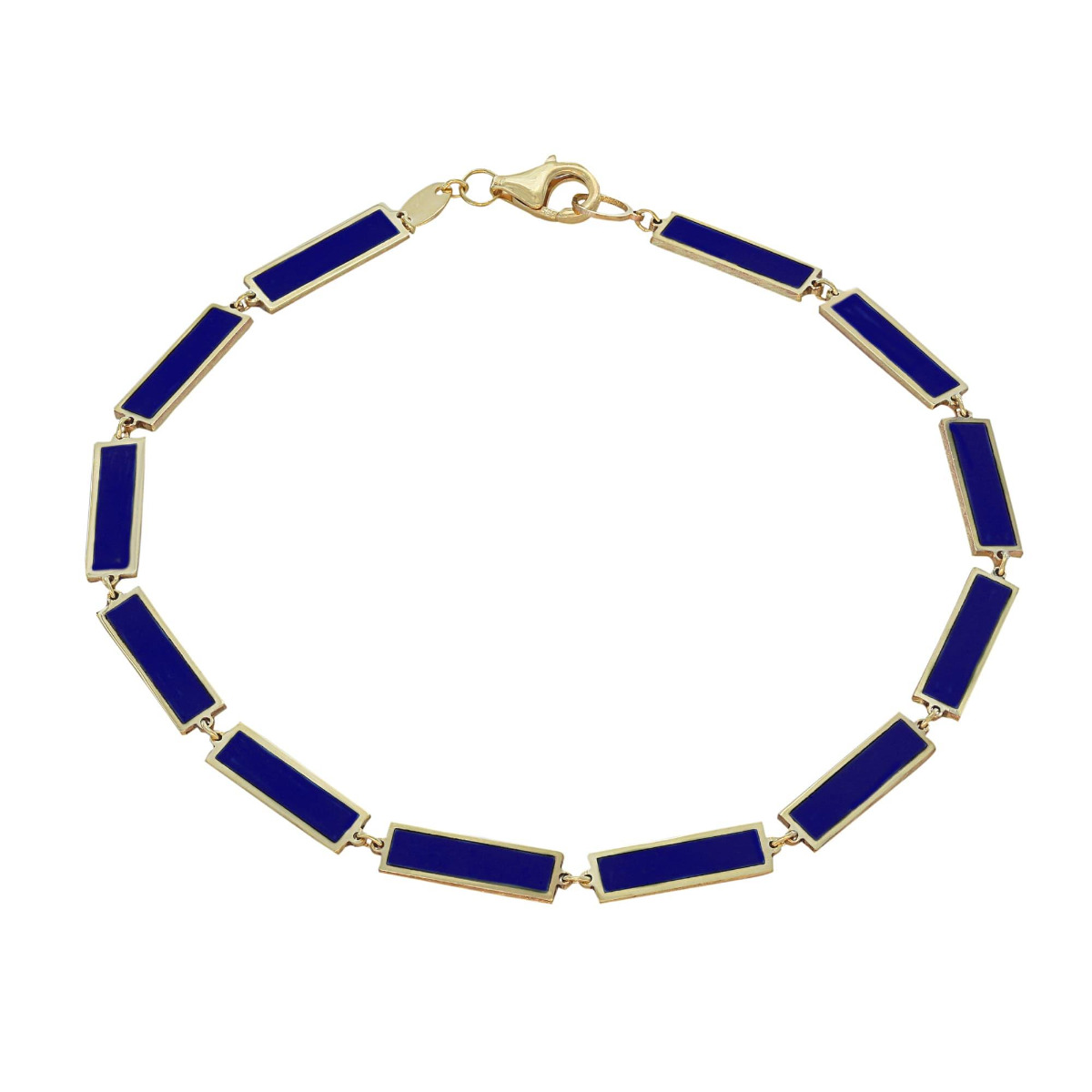 London Collection Yellow Gold Large Lapis Bar Bracelet