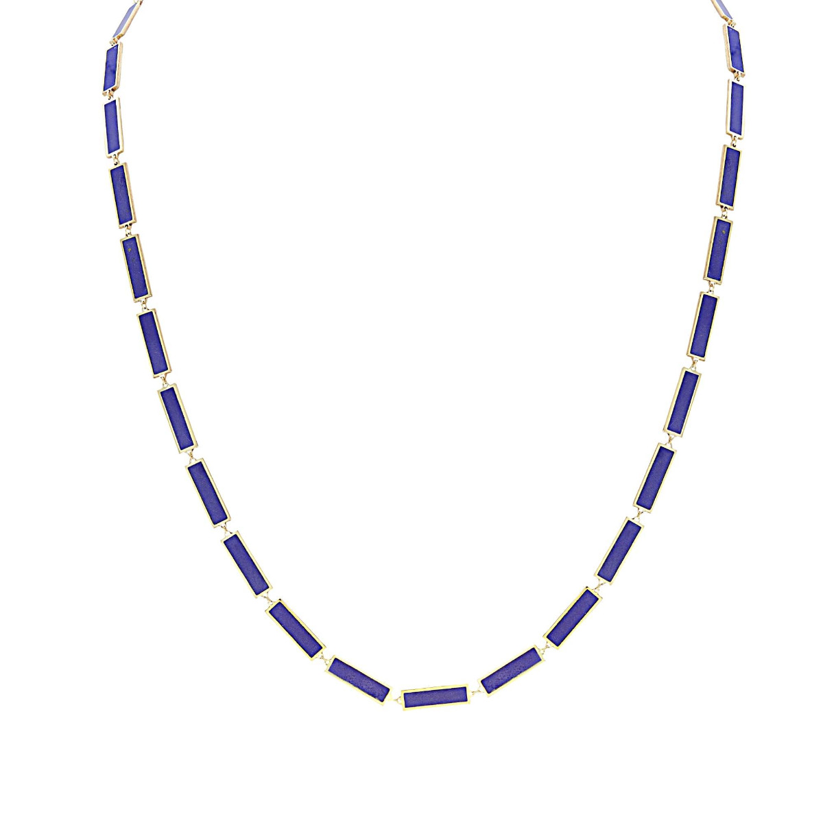 London Collection Yellow Gold Lapis Bar Necklace