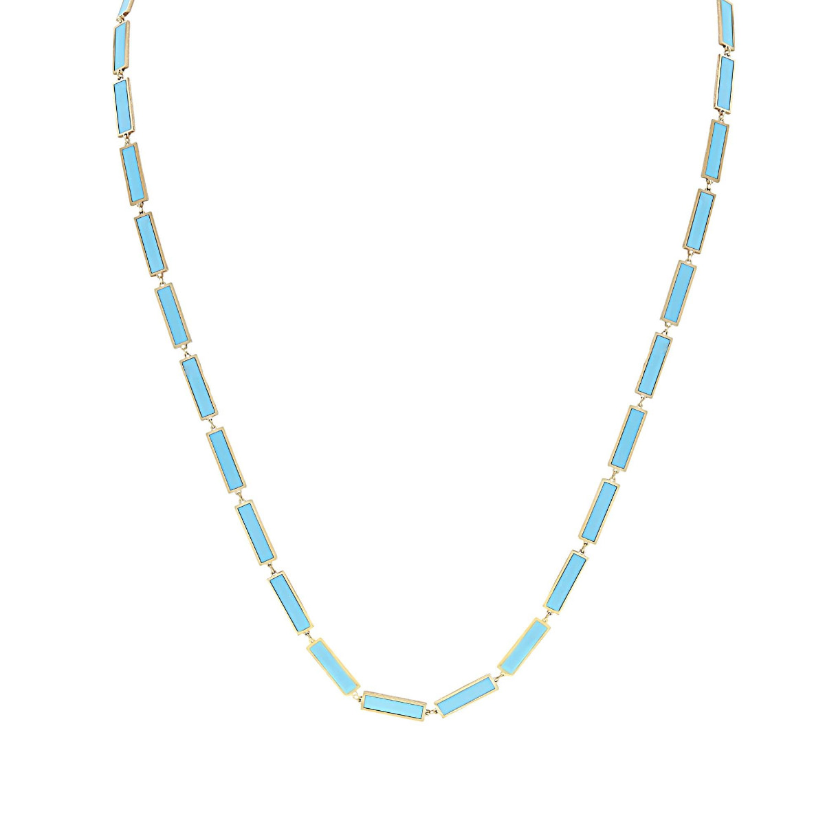 London Collection Yellow Gold Turquoise Bar Necklace