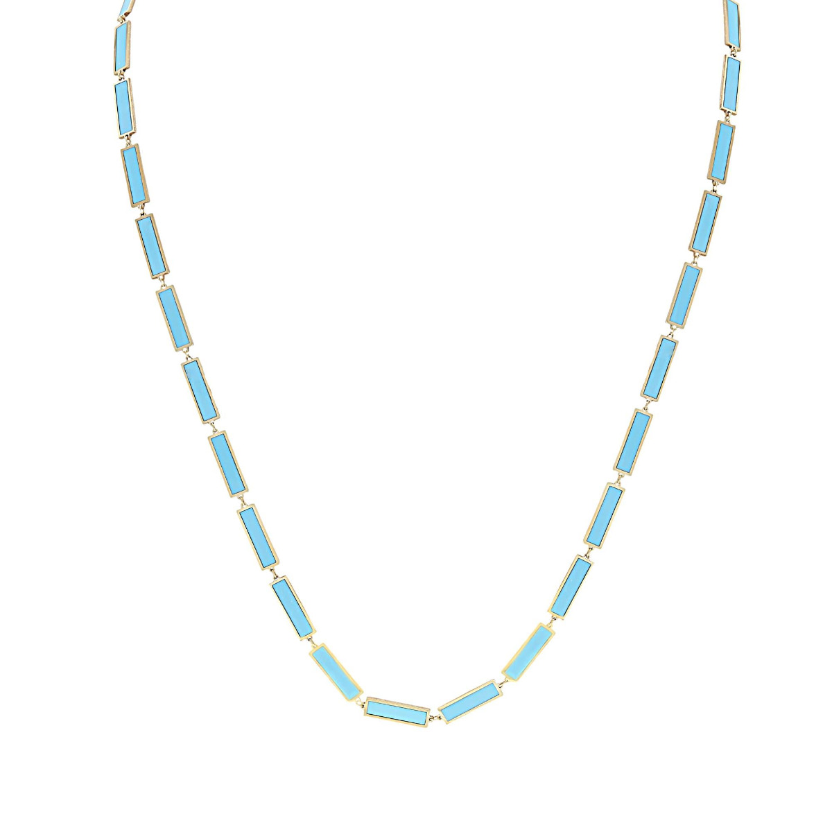 London Collection Yellow Gold Turquoise Bar Necklace