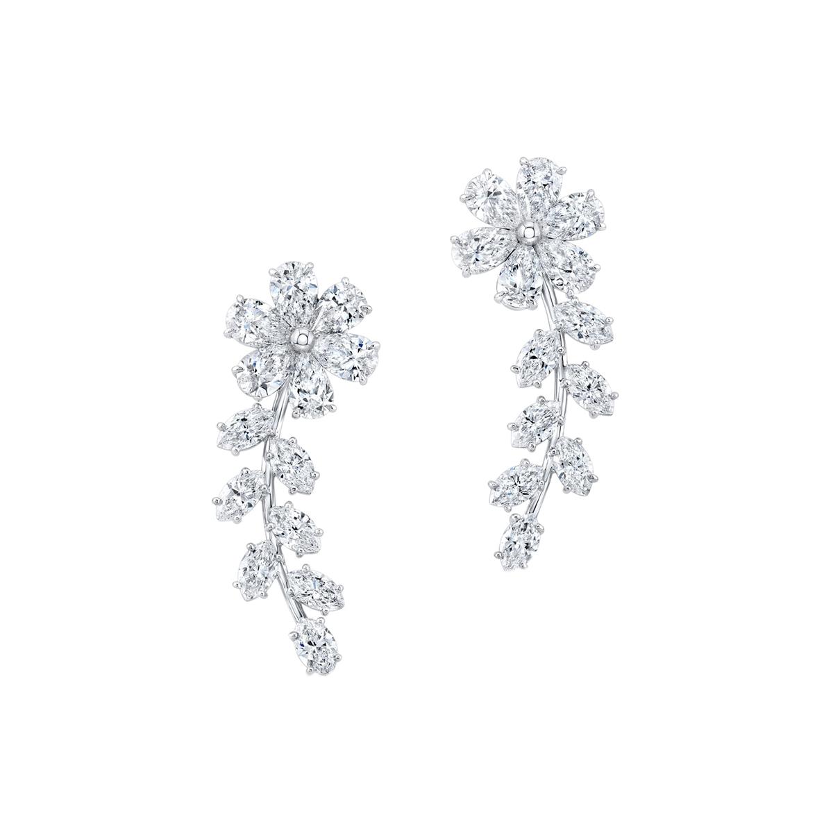 A Bridal Bouquet Reimagined in Diamonds — Blooming with Major Sparkle from Every Angle. 
