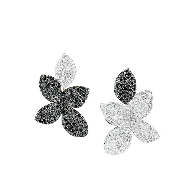 Pasquale Bruni Giardini Segreti 18k White And Rose Gold Five Leave Diamond Earrings
