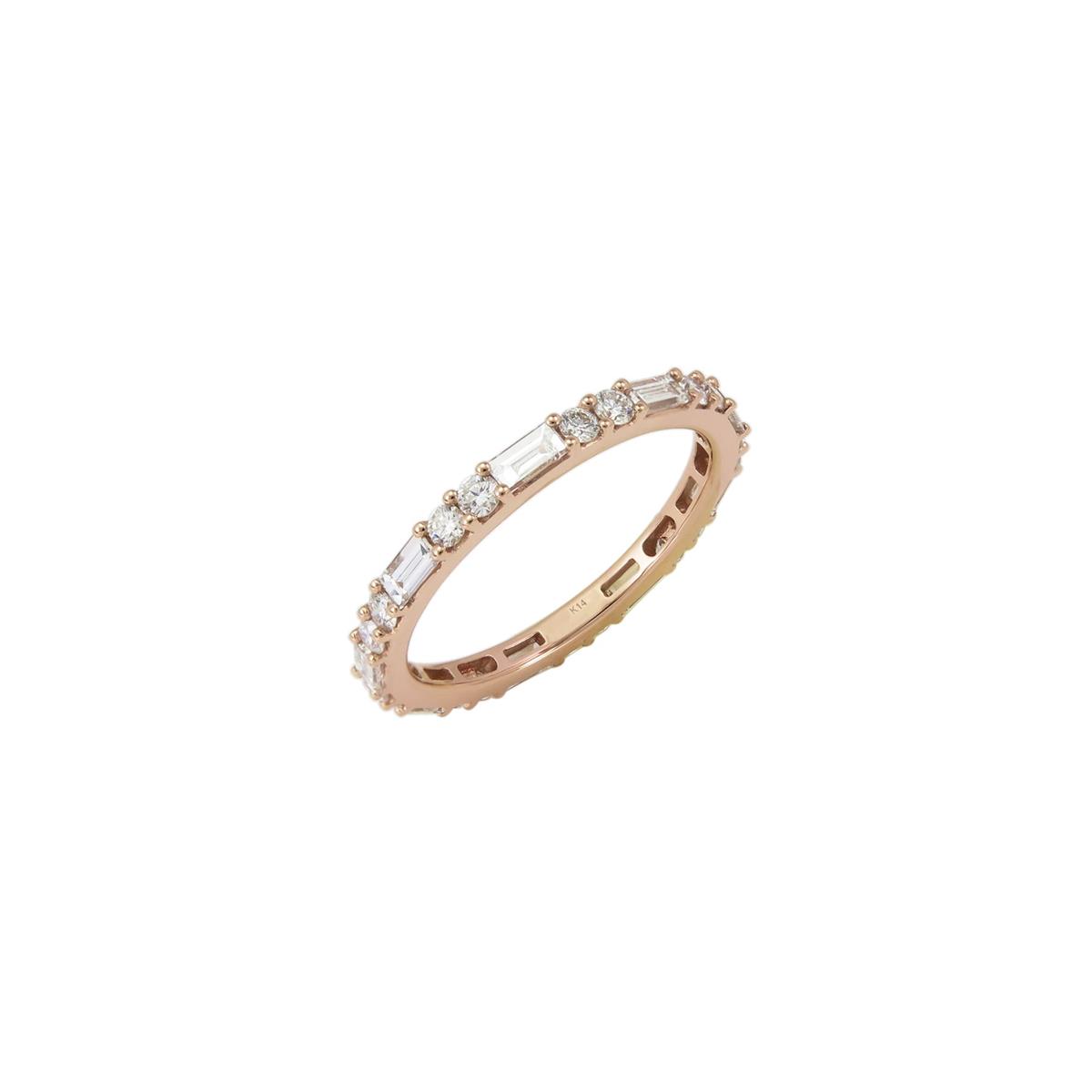 London Collection 18k Round and Baguette Diamond Eternity Band
