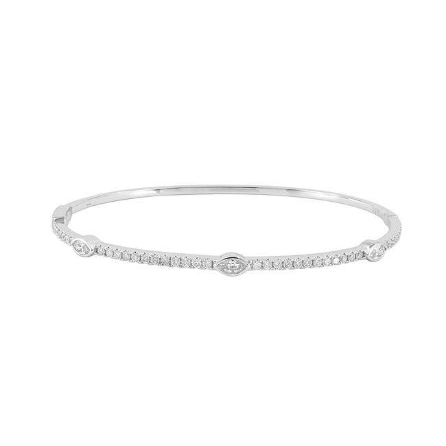 London Collection 18k Gold and Diamond Bangle Bracelet