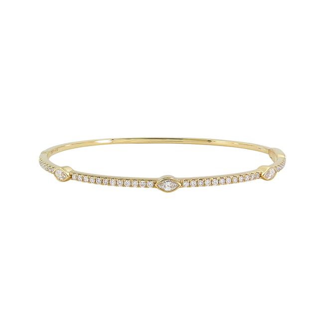 London Collection 18k Gold and Diamond Bangle Bracelet