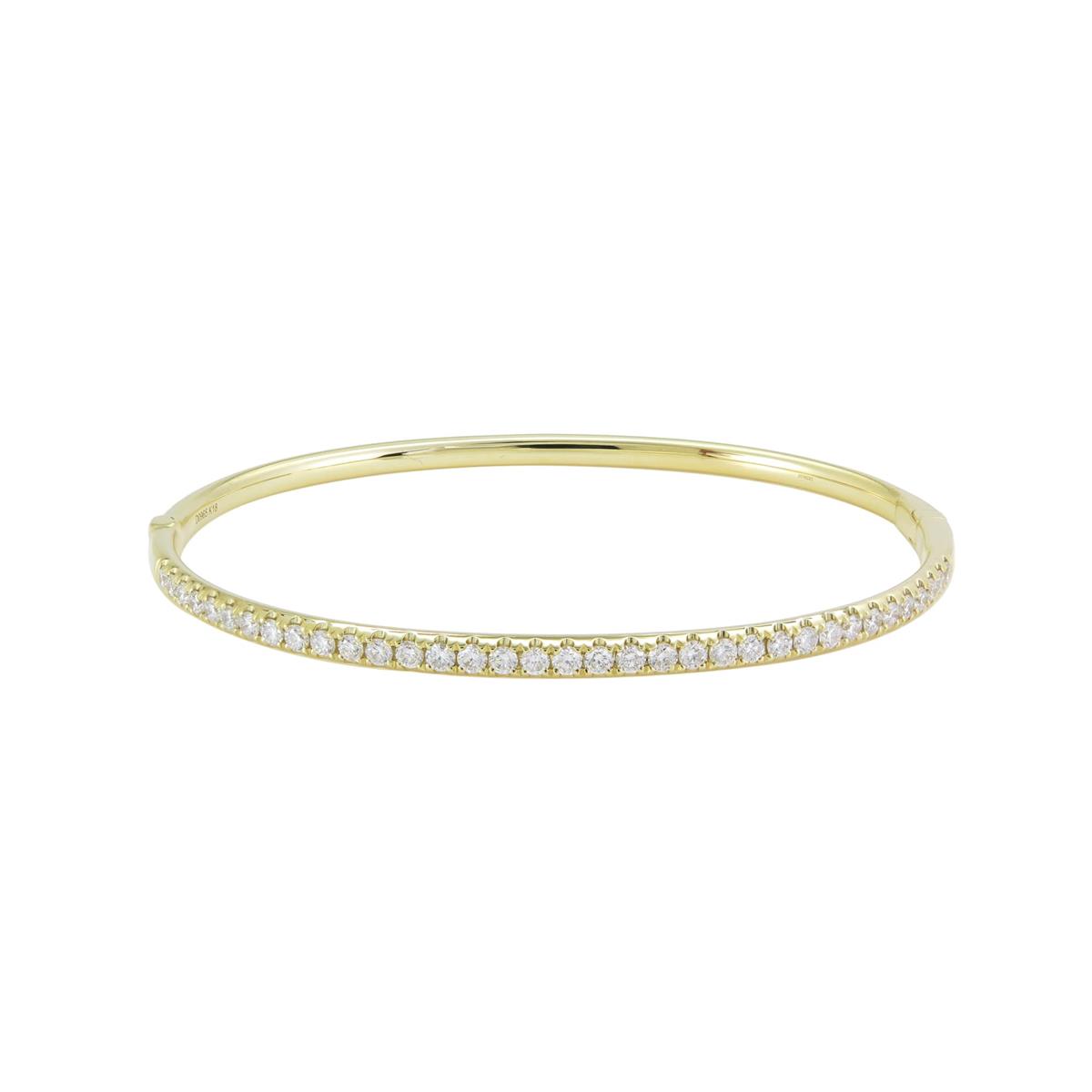 London Collection 18k Half Diamond Bangle Bracelet