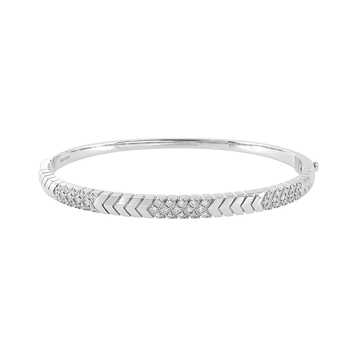 London Collection 18k Gold Diamond Chevron Bangle Bracelet