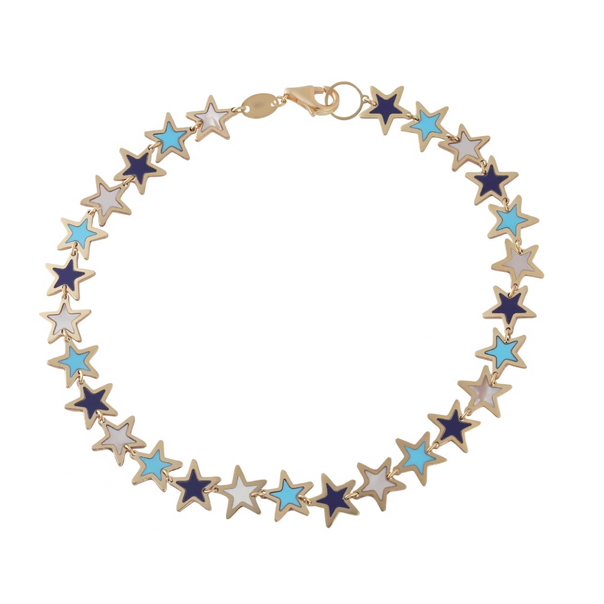 London Collection Yellow Gold Blue and White Star Bracelet