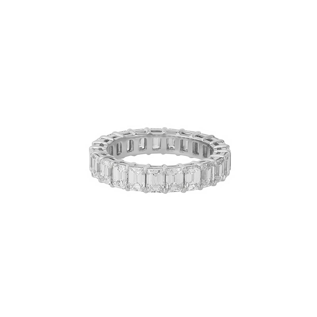 London Collection Platinum 23 Emerald Cut Diamond Eternity Band