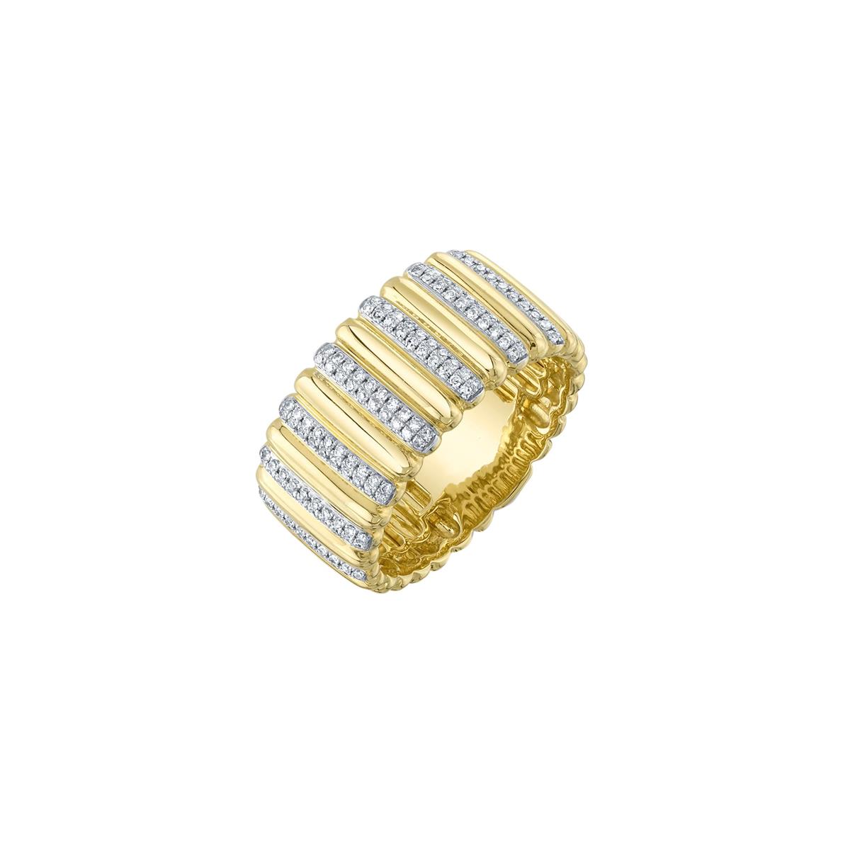 London Collection Yellow Gold Pave Diamond Band