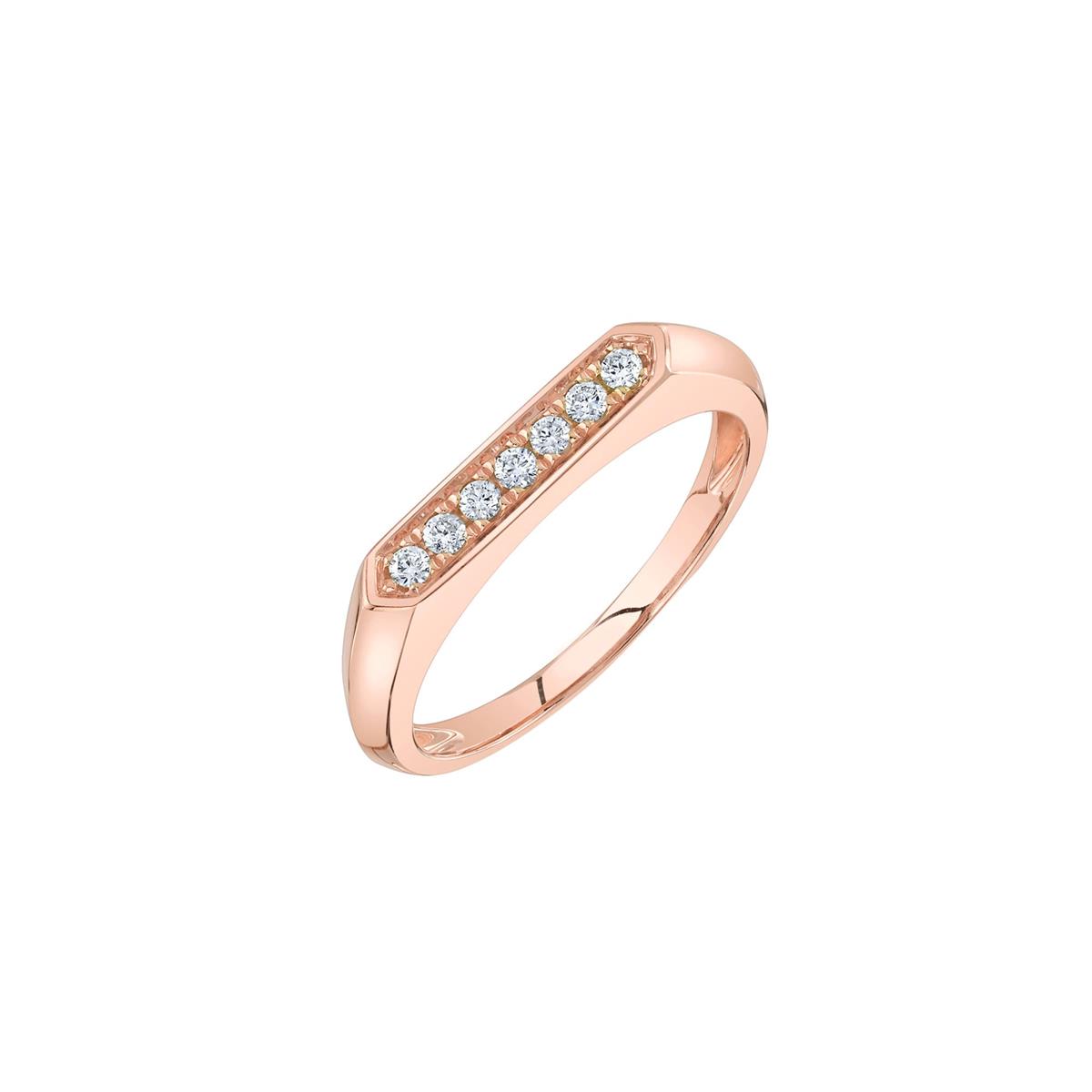 London Collection 14k Gold Pave Diamond Bar Ring