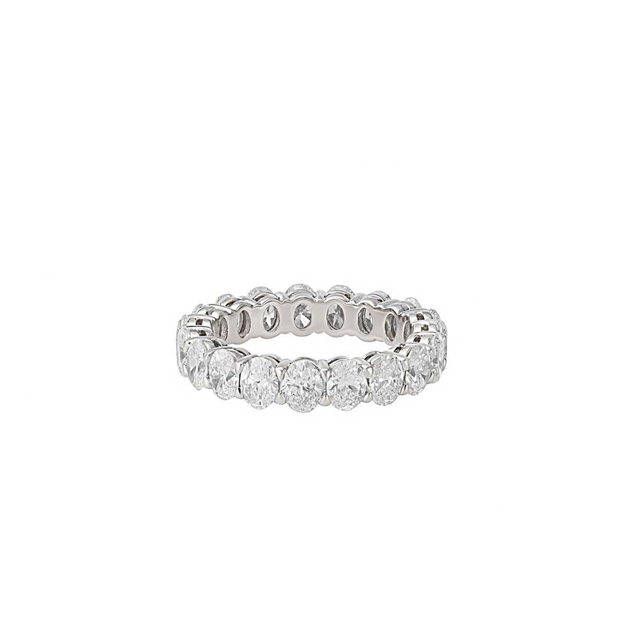 London Collection Platinum Oval Diamond Eternity Band
