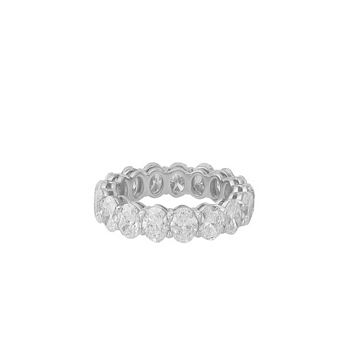 London Collection Platinum 17 Oval Diamond Eternity Band