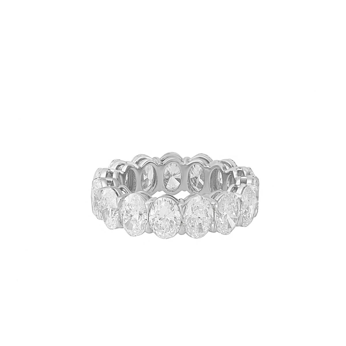 London Collection Platinum 15 Oval Diamond Eternity Band