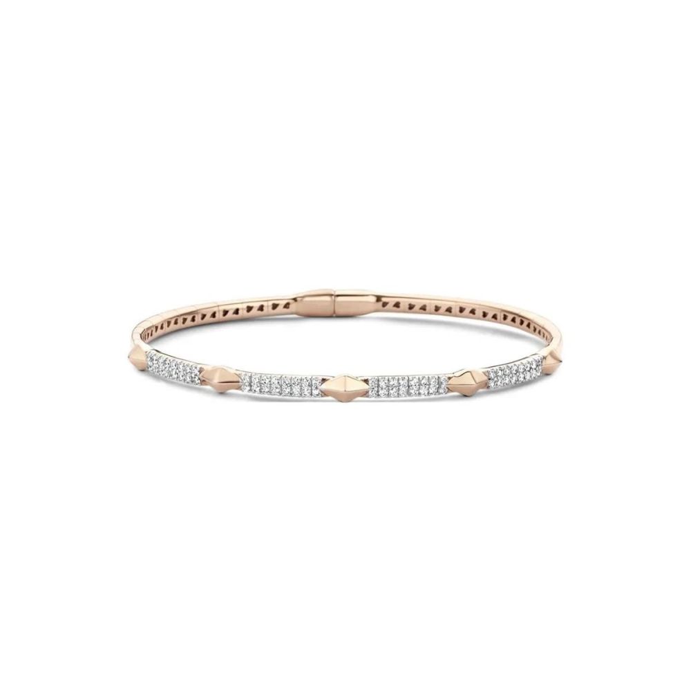 London Collection 18k Gold Diamond Station Bangle