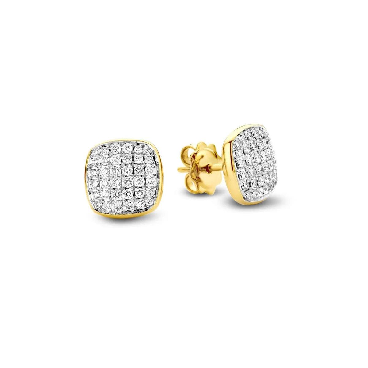 London Collection 18k Diamond Cushion Stud Earrings