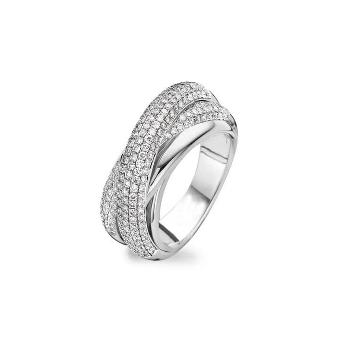 London Collection 18k Gold Diamond Crossover Ring