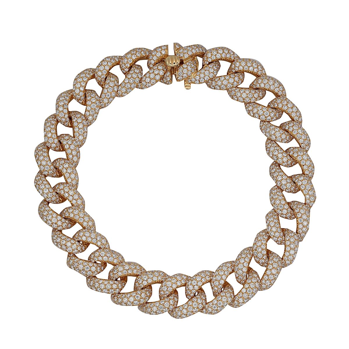 London Collection 18k Pave Diamond Cuban Link Bracelet