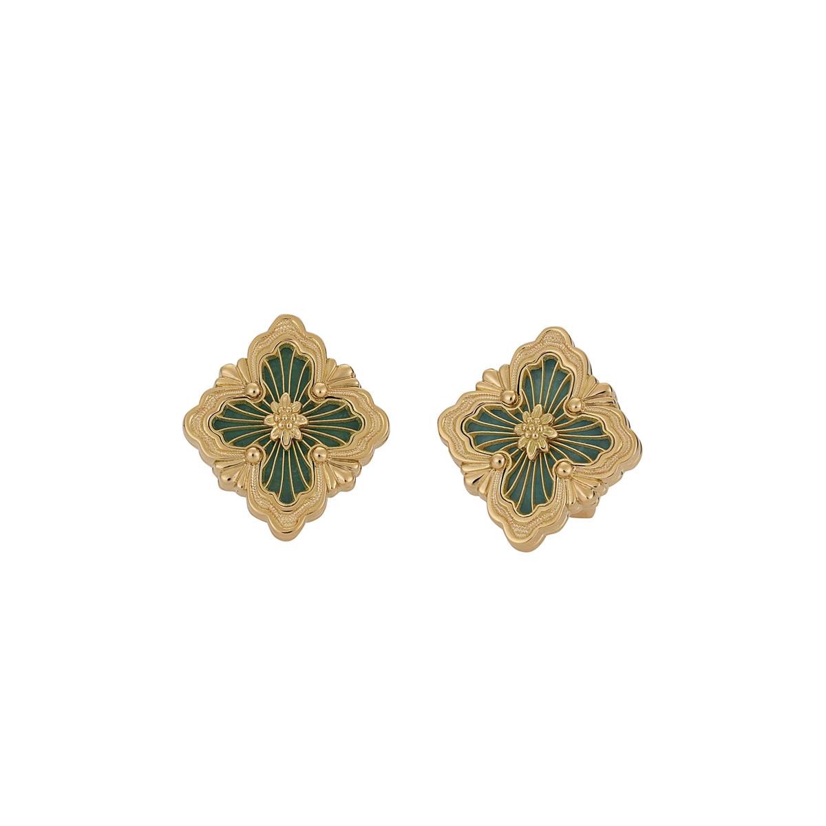 Buccellati Opera Tulle 18k Amazonite Stud Earrings
