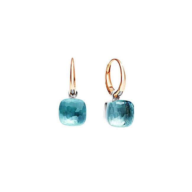 Pomellato Nudo Petit 18k Rose and White Gold Sky Blue Topaz Earrings