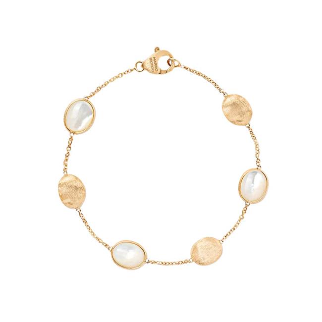 Marco Bicego Siviglia 18k Yellow Gold Mother of Pearl Station Bracelet